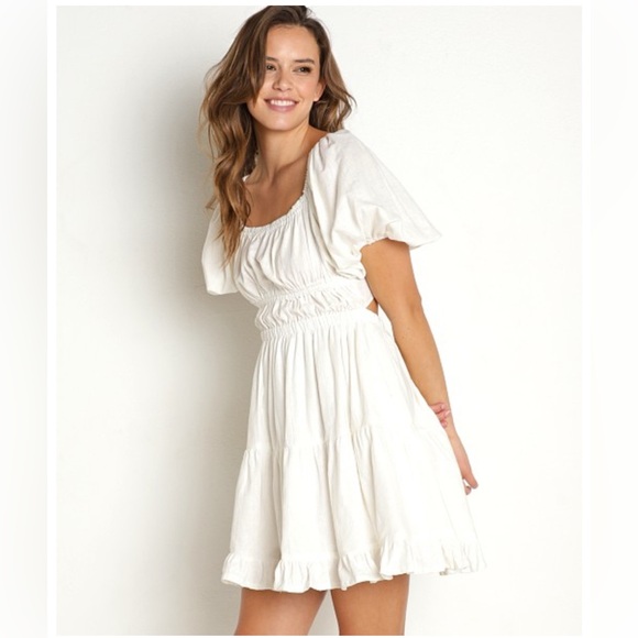 Cleobella Off shoulder “Olive” Mini dress in Ivory White, XS-S. Cottage core - Picture 8 of 8
